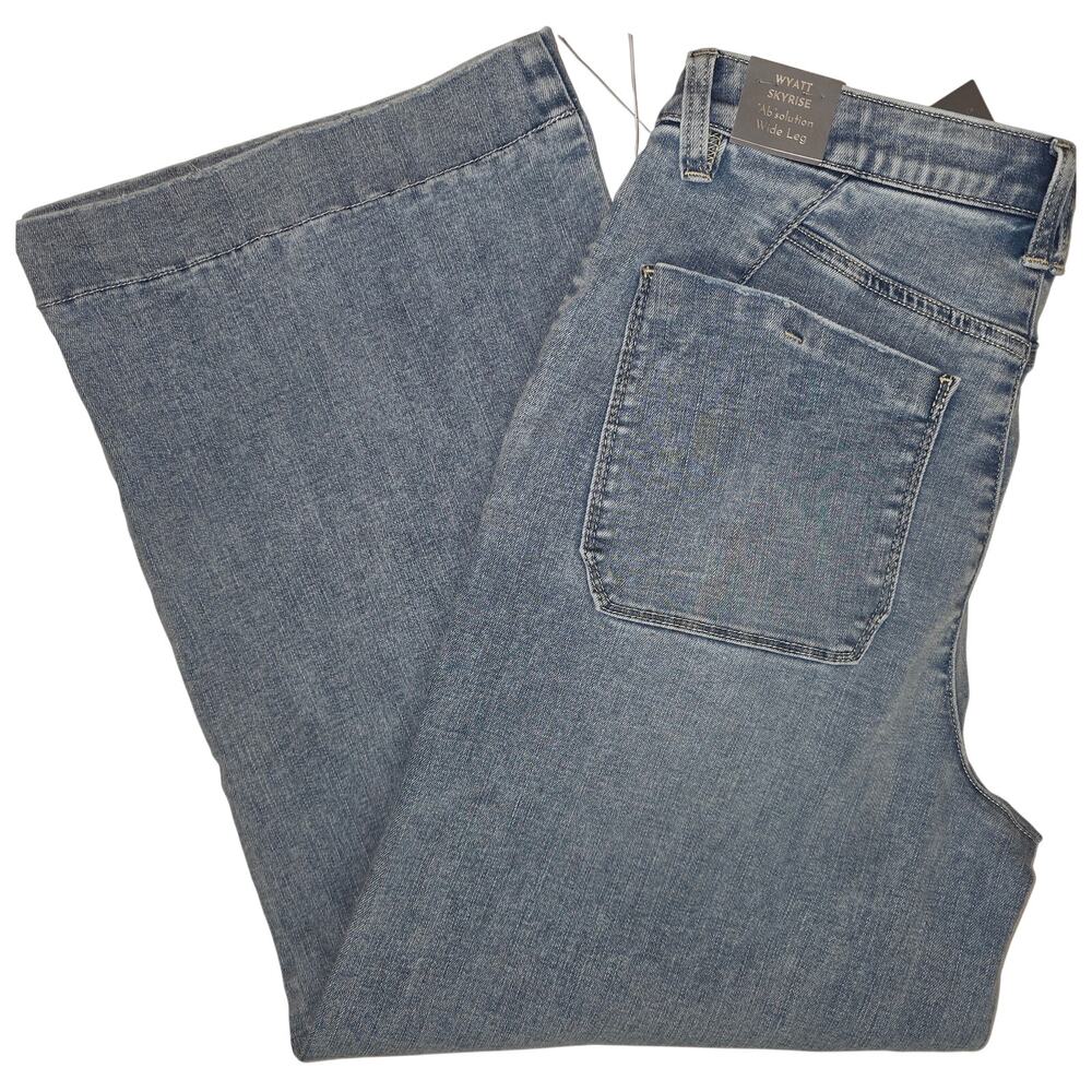 NWT 8 Women's Wit & Wisdom Ab*solution Wide Leg Ankle Blue Jeans